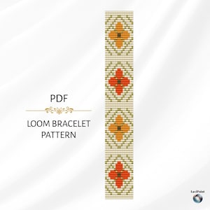 Loom Bead Bracelet Pattern / Digital Loom Bracelet Tutorial / Floral Loom Bracelet Pattern PDF / Bead Loom Design for Miyuki Delica 11/0