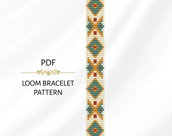 Geometric Loom Bracelet Pattern: Miyuki Delica 11/0 (PDF Pattern)