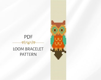 Patroon armband uilenweefgetouw: Miyuki Delica-kraalontwerp (pdf-download)