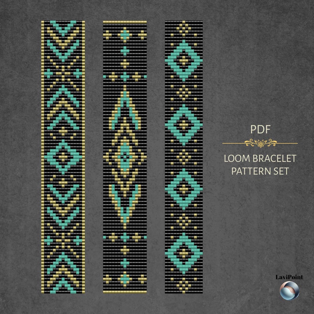 Patterns For Beadwork Beaded Loom Bracelet Pattern Set: Miyuki Delica Beadwork (PDF Download ...