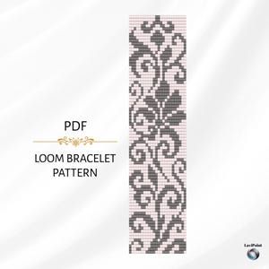 Bead Loom Bracelet Pattern / Digital Loom Bracelet Tutorial / Floral Loom Bracelet Pattern PDF / Bead Loom Design for Miyuki Delica 11/0
