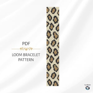 Modello per bracciale con stampa leopardata: Miyuki Delica (download PDF)