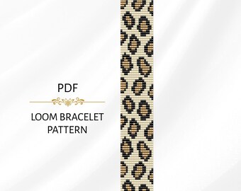 Leopard Print Loom Bracelet Pattern: Miyuki Delica (PDF Download)