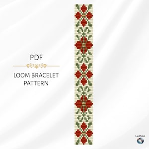 Loom Bead Bracelet Pattern / Digital Loom Bracelet Tutorial / Floral Loom Bracelet Pattern PDF / Bead Loom Design for Miyuki Delica 11/0