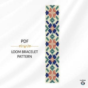 Bead Loom Bracelet Pattern / Digital Loom Bracelet Tutorial / Floral Loom Bracelet Pattern PDF / Bead Loom Design for Miyuki Delica 11/0
