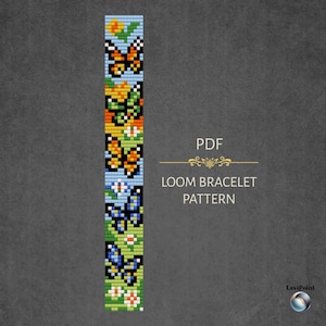 Butterfly Garden Bead Bracelet Pattern - Miyuki Delica PDF