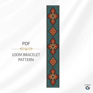 Loom Bead Bracelet Pattern / Digital Loom Bracelet Tutorial / Floral Loom Bracelet Pattern PDF / Bead Loom Design for Miyuki Delica 11/0