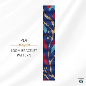 Bead Loom Bracelet Pattern / Digital Loom Bracelet Tutorial / Floral Loom Bracelet Pattern PDF / Bead Loom Design for Miyuki Delica 11/0