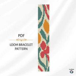 Bead Loom Bracelet Pattern / Digital Loom Bracelet Tutorial / Floral Loom Bracelet Pattern PDF / Bead Loom Design for Miyuki Delica 11/0