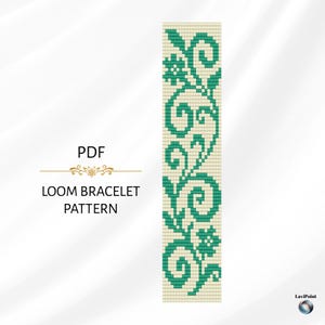 Bead Loom Bracelet Pattern / Digital Loom Bracelet Tutorial / Floral Loom Bracelet Pattern PDF / Bead Loom Design for Miyuki Delica 11/0