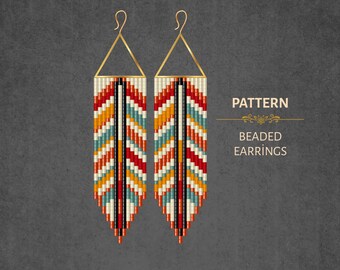 Beaded Fringe Earrings PDF Pattern -  Miyuki Delica 11/0 Beadwork