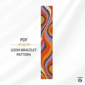 Bead Loom Bracelet Pattern / Digital Loom Bracelet Tutorial / Abstract Loom Bracelet Pattern PDF / Bead Loom Design for Miyuki Delica 11/0