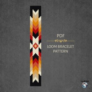 Southwestern Tribal Loom Bracelet Pattern - Miyuki Delica 11/0 Beadwork - Native Style PDF