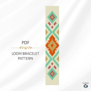 Loom Bead Bracelet Pattern / Digital Loom Bracelet Tutorial / Floral Loom Bracelet Pattern PDF / Bead Loom Design for Miyuki Delica 11/0