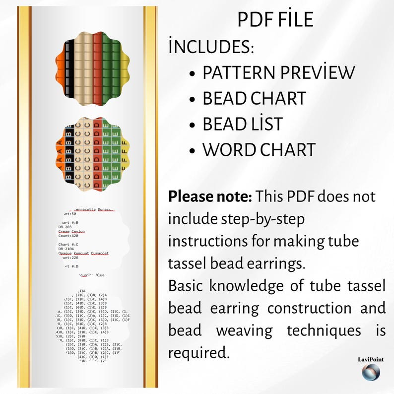 Bead List.pdf Beaded Tassel Fringe Earring Pattern - Miyuki Delica 11/0 Beadwork ...