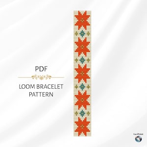 Loom Bead Bracelet Pattern / Digital Loom Bracelet Tutorial / Floral Loom Bracelet Pattern PDF / Bead Loom Design for Miyuki Delica 11/0
