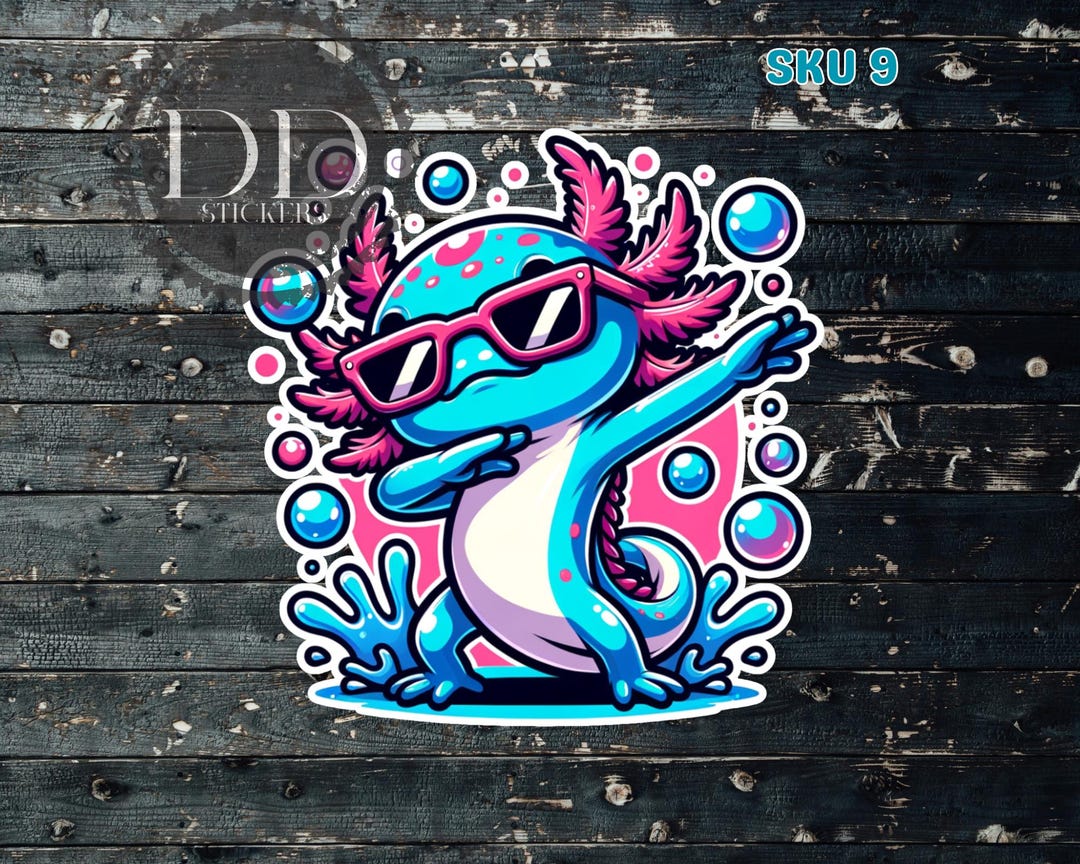 Rizzy Axolotl | Sticker | Vinyl Decal | Decor | Glossy - Etsy