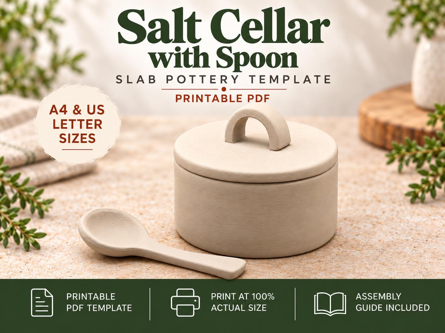 Salt Cellar with Spoon Pottery Project