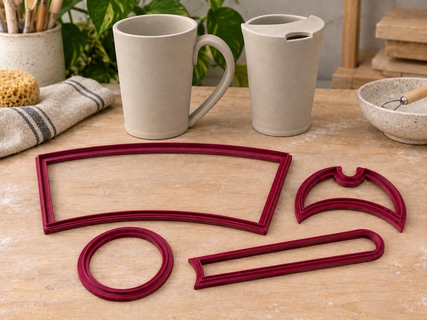 Travel Mug and Tall Tapered Mug Pottery Project