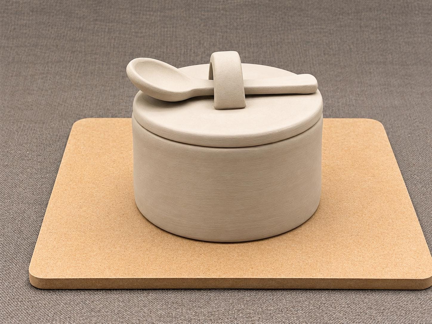 Salt Cellar with Spoon Pottery Project physical cutter image 4