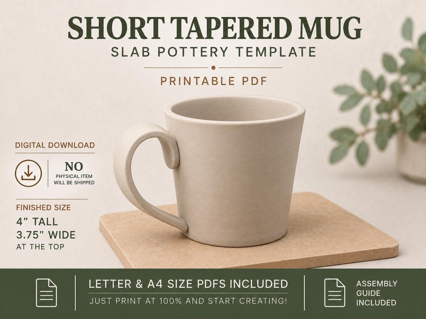 Short Tapered Mug Pottery Project