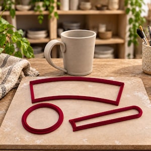 Short Tapered Mug Pottery Project Cutter Set | Handbuilding Tools for Clay