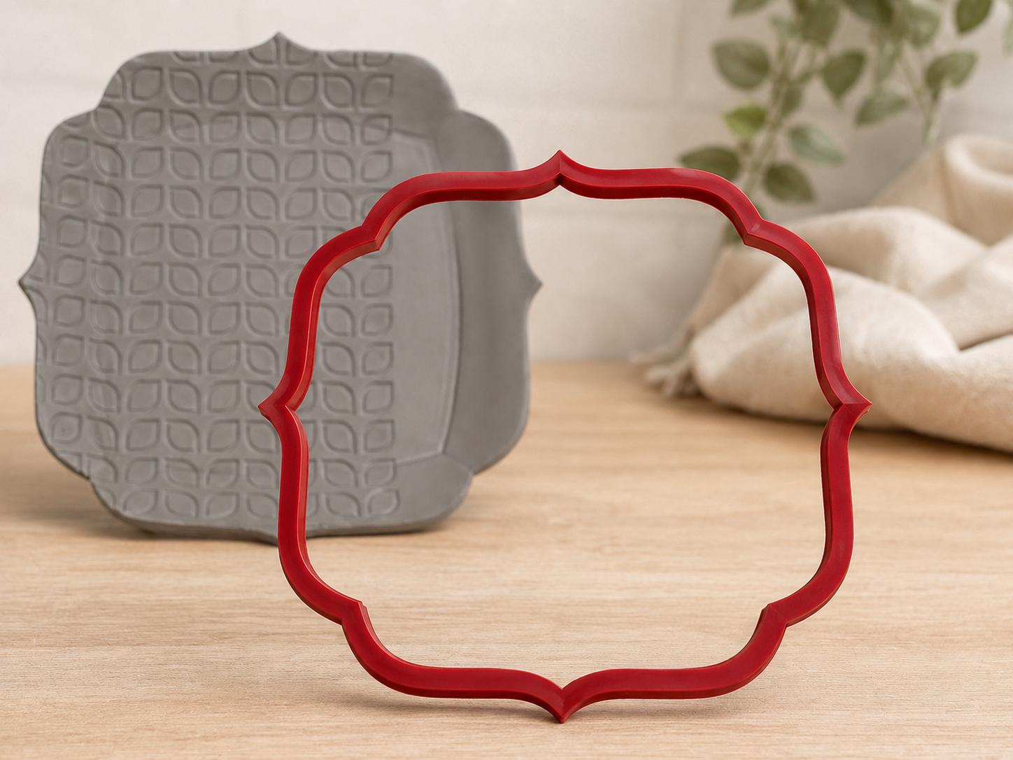 Large square clay cutter for trays and platters