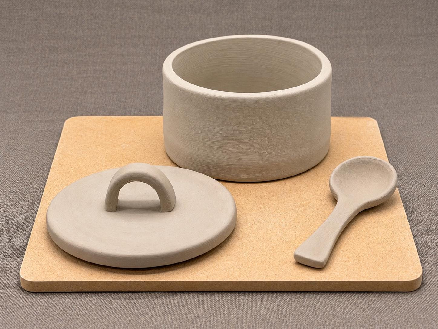 Salt Cellar with Spoon Pottery Project physical cutter image 5