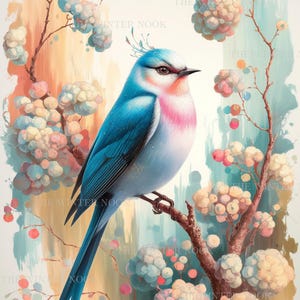 Whimsical Bird Wall Art, Digital Download, Printable Bird Art, Nature Wall Decor, Instant Download, Cute Bird Print