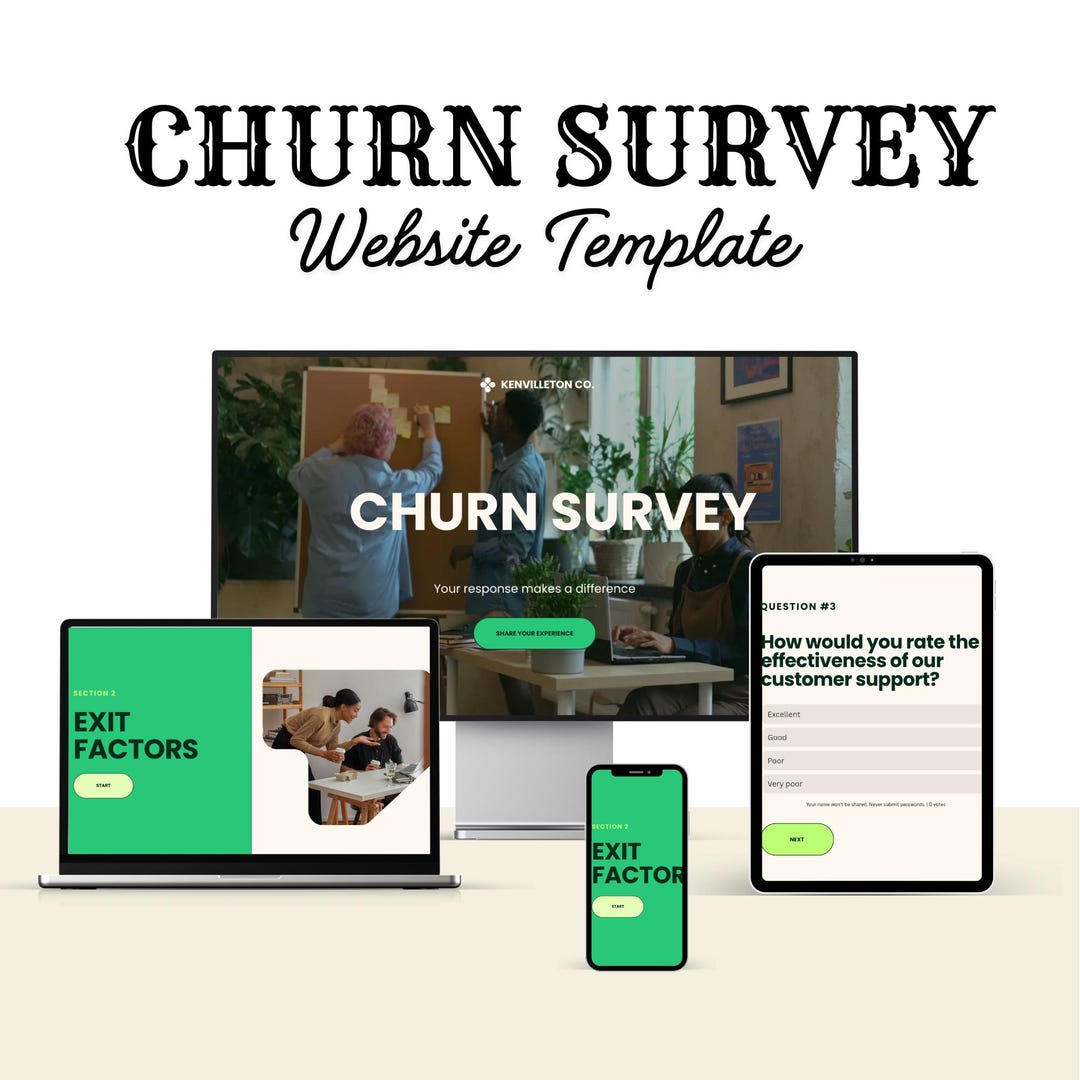 Wix Churn Survey Website Template: Modern Minimalist Design - Etsy