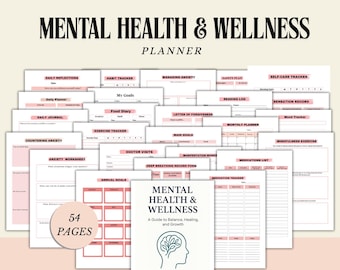 Psychische Gesundheit Arbeitsblatt-Bundle: Therapie-Tools, CBT, Angst Arbeitsblätter (Digitaler Download)