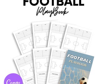 Printable Football Playbook Template, Printable Blank Football Diagrams, Canva Template, Football Practice Plan, Football Playbook