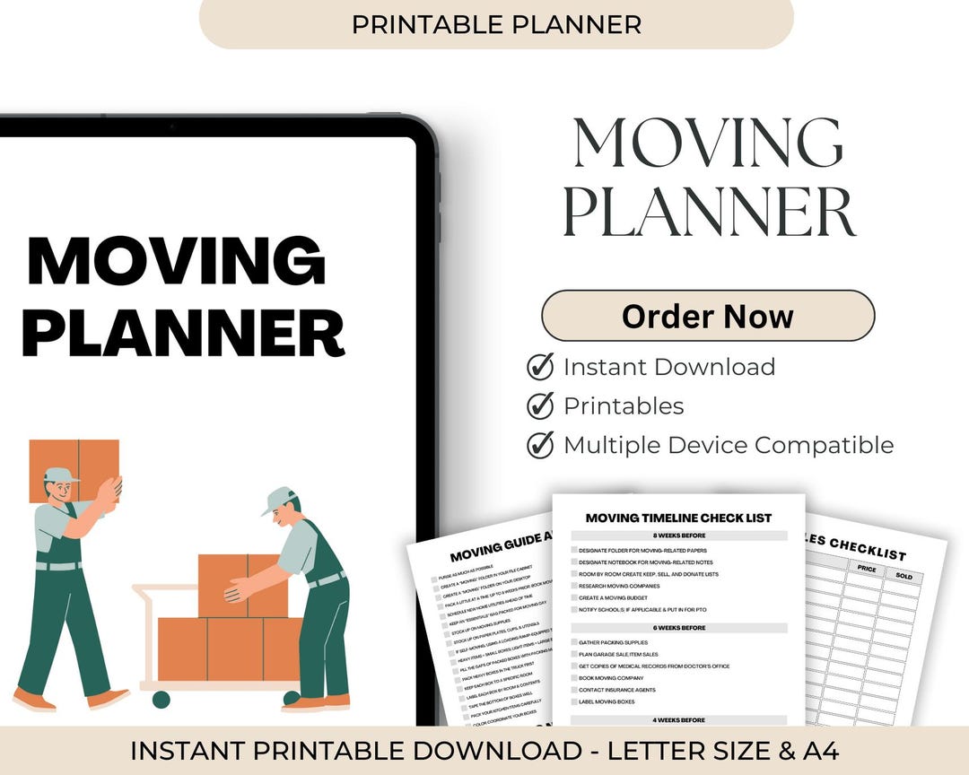 Printable Moving Planner Kit: Checklist & Labels (digital Download) - Etsy