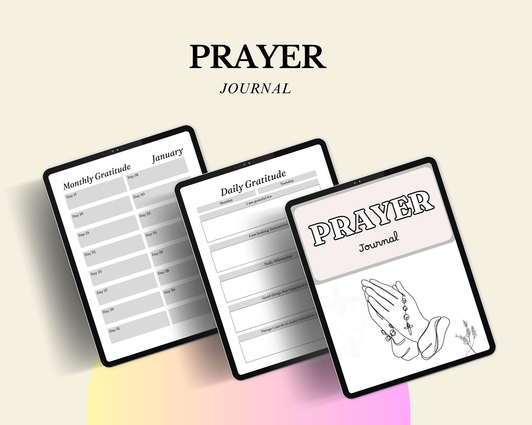 Prayer Journal Printable Template Bundle: Bible Study, Gratitude (canva ...