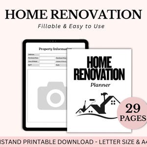 Home Renovation Planner Renovation Budget Tracker DIY Plan Renovation Project Budget Template House Project Tracker Vendor Checklist