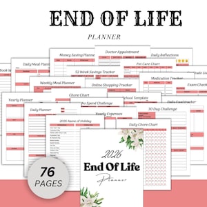 End of Life Planner Printable: Medical, Legal, Financial Organizer (PDF Download)
