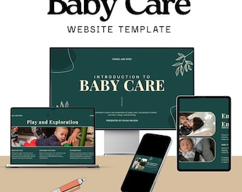 Baby Care WordPress Landing Page Template, Modern Childcare Design