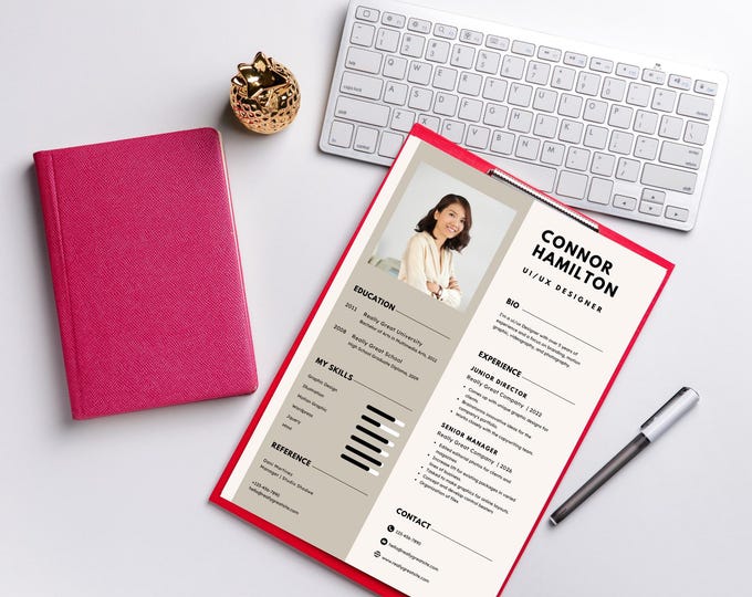 UI/UX Designer Resume Template for Canva • 1-page + 2-page Resume ...