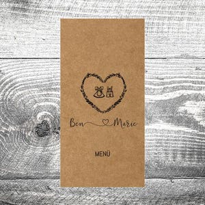 Menükarte Hochzeit Tracht Kraftpapier-Optik | individuell anpassbar | Hochzeitseinladung Tradition | Trachtenhochzeit | Naturpapier