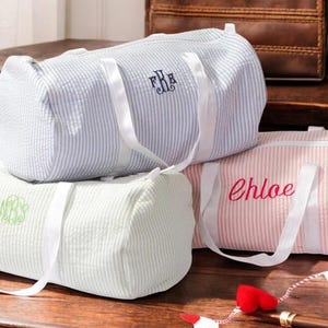 Personalisierte Baby-Reisetasche - Name Seersucker Windeltasche für Kinder, Reisen, Tanz & Geschenke