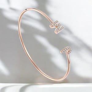 Pulsera con Letras Personalizada - Brazalete de Zirconia Personalizado para Bebé, Niño y Adulto / Regalo de Joyería con Iniciales