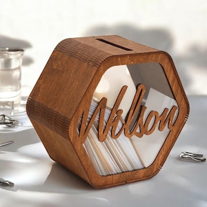 Scatola per biglietti di nozze personalizzata - Scatola in legno per ricordi e regali - Decor