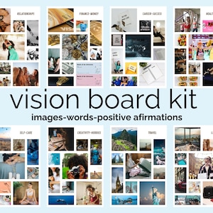 Vision Board 2025 Printable, Aesthetic Vision Board Template, Printable Vision Board Pages, Vision Board Kit for Women, Vision Board Book