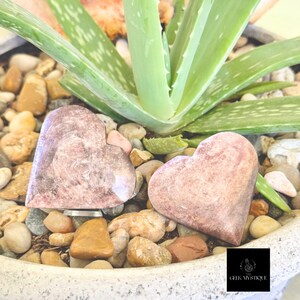 LEPIDOLITE Crystal Heart - Gemstone for Ease Anxiety, Stress, Calming, Energy Healing, Meditation, Lithium, Chakra Balancing, Spiritual Gift