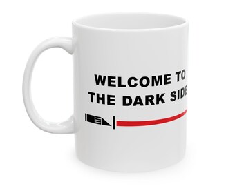 Taza de cerámica divertida con temática del Lado Oscuro, taza de café, regalo para fans de Star Wars, taza de oficina, taza humorística, decoración única para la cocina.