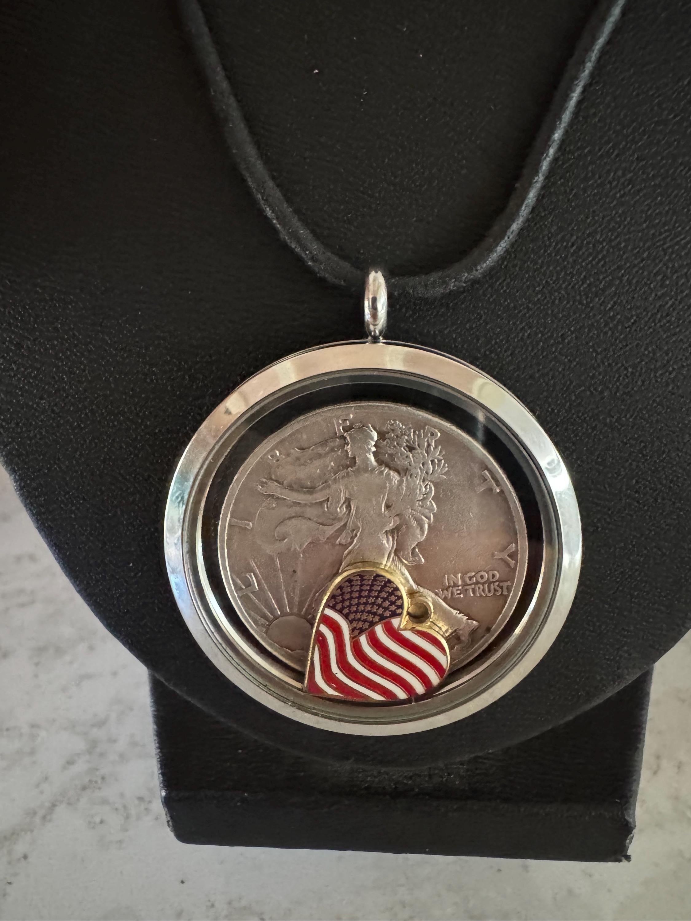 Walking Liberty Pendant - Etsy