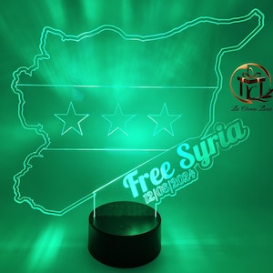 Syrian Acrylic Freedom Liberation Monument Flag with LED Light