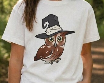 Witch Owl Halloween Shirt | Cartoon Eastern Screech-Owl Spooky Holiday Top for Kids, Adults, Hoodie, Sweatshirt