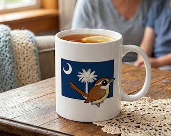 South Carolina Mug | Carolina Wren State Bird Coffee Cup