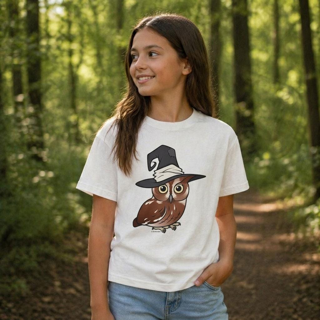 Witch Owl Halloween Shirt | Cartoon Eastern Screech-Owl Spooky Holiday Top for Kids, Adults, Hoodie,